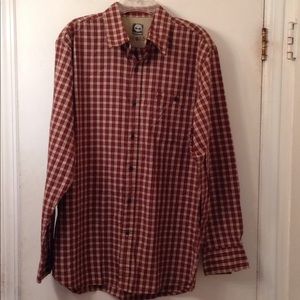 Timberland brown plaid long-sleeve shirt